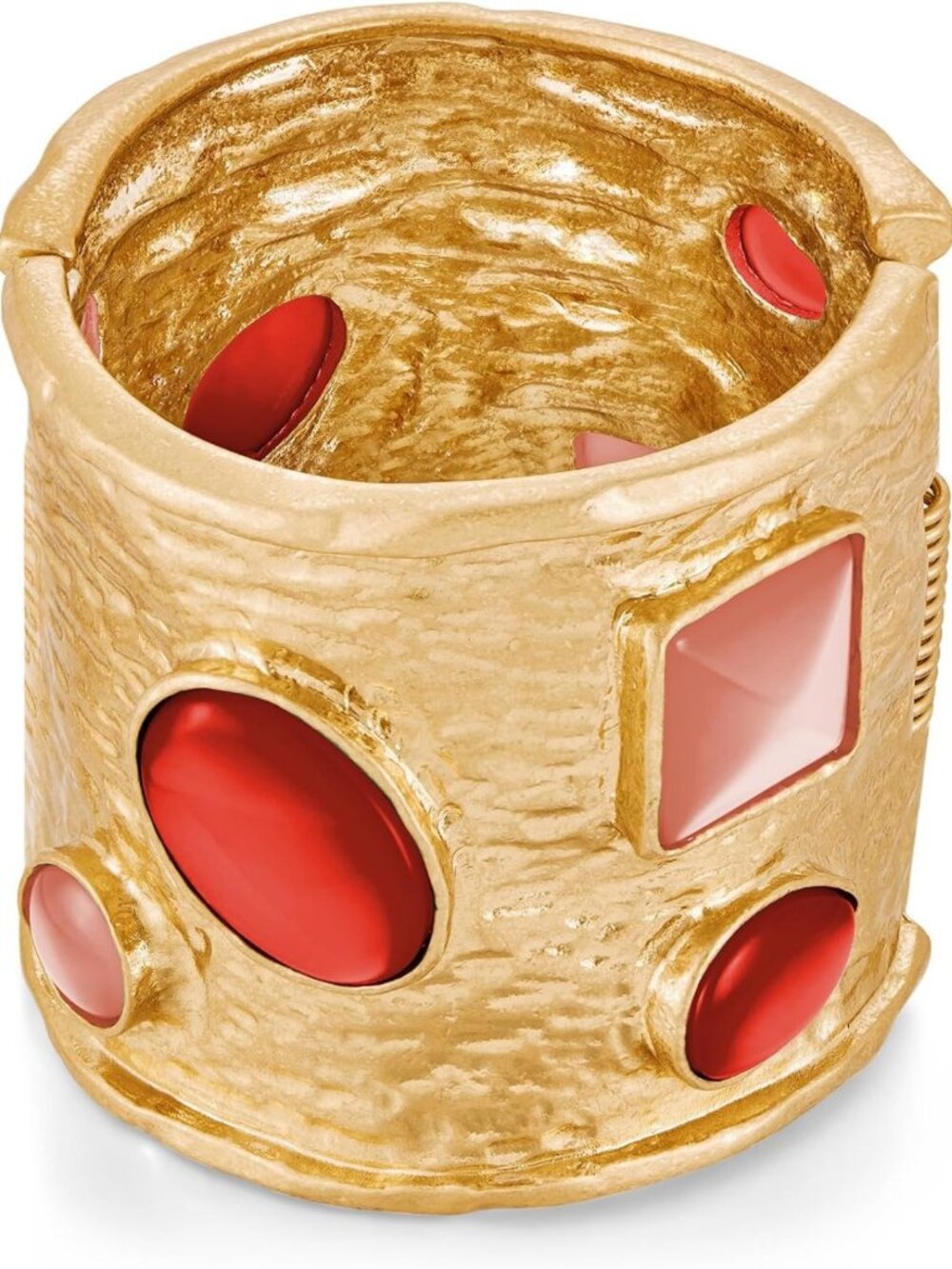 Bold Vintage Chunky Hammered Gold Bangle Bracelet for Women - Heavy Duty